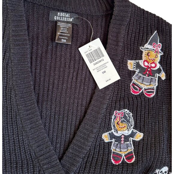 NEW Hot Topic Gingerbread Cardigan Tank 2 pc Set Social Collision Sz S Goth - Picture 4 of 4
